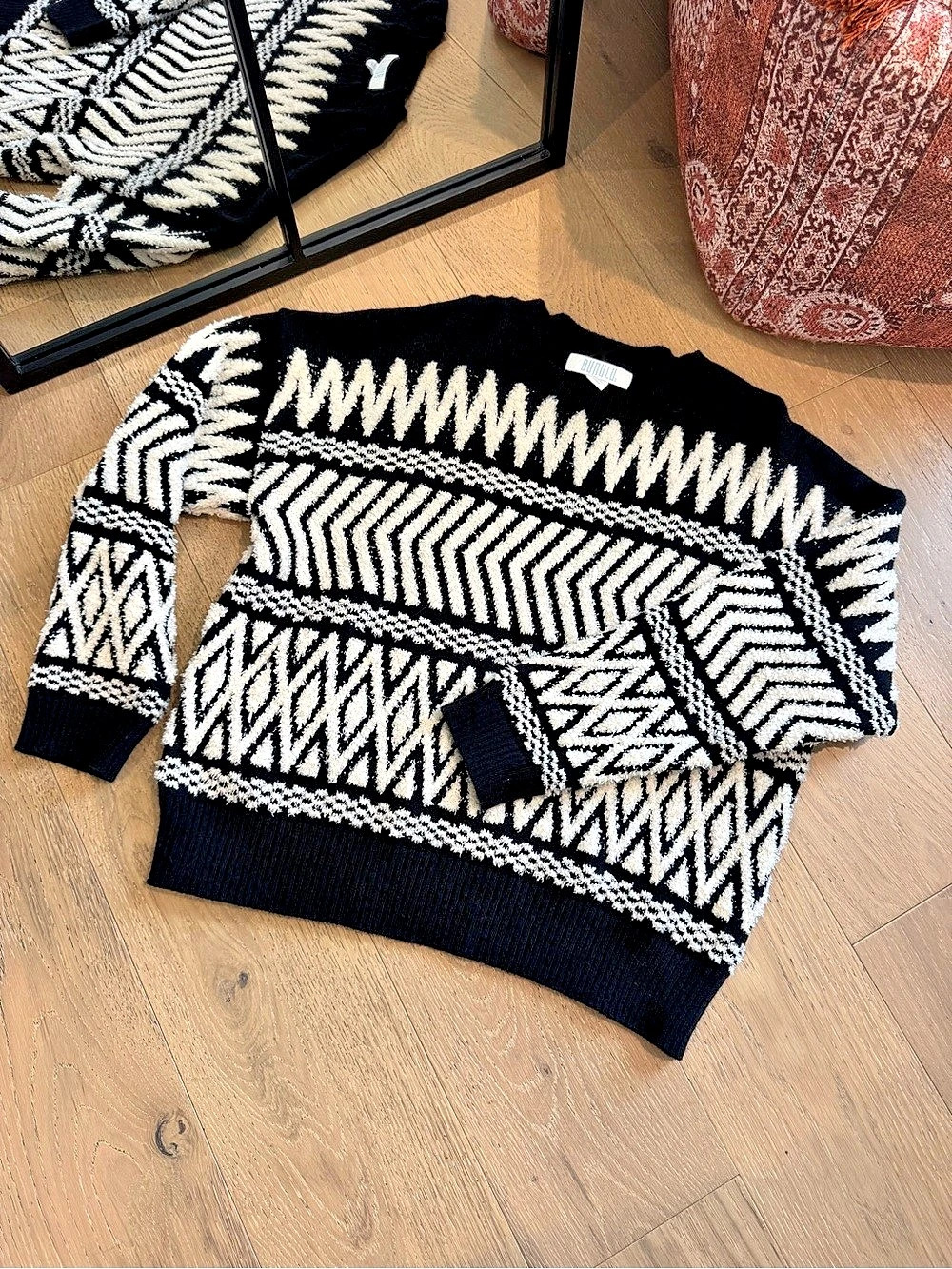 Textured Geometric Sweater| Casual Boho Cozy